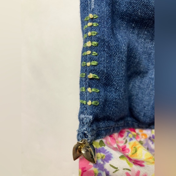 Handcrafted Upcycled Girl’s Purse/Bag, Hearts, Denim - Picture 3 of 5